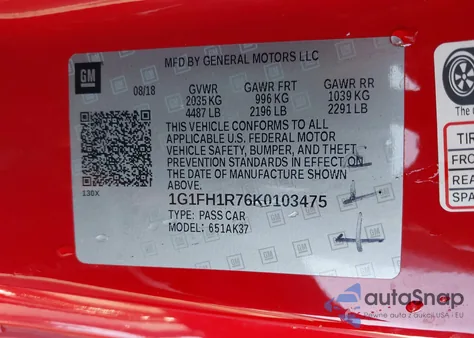 2019 Chevrolet Camaro 2Ss from USA, damaged, VIN 1G1FH1R76K0103475